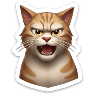 Expressive mad annoyed angry feline cat sticker