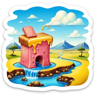 spam land surreal dali style melting landscape sticker