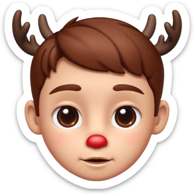 Rudolph cute face emoji for slack simple with hair, like the first one of that most recent message sticker