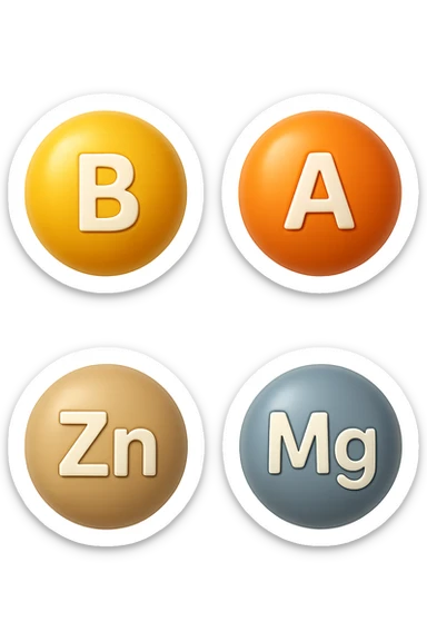 emoji stile iphone in 3d di vitamina B, vitamina A, zinco, magnesio, iperrealistico 4k sticker