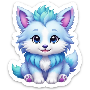 Kawaii bright fantasy ethereal anthro fursona animal sticker