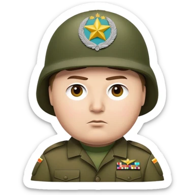 Cartman from South Park wearing army uniform, military helmet sticker