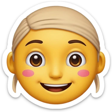 cartoon emoji sticker with a smiling face and sweat on the forehead, colorful and cheerful, no text, suitable for WhatsApp and Instagram sticker