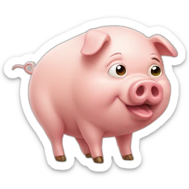 farting pig with fart sticker