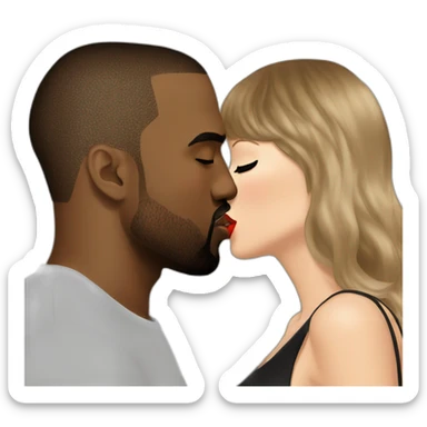 taylor swift and kanye west kissing sticker