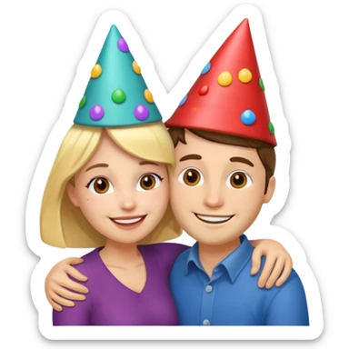 Couple hugs on photobooths sticker