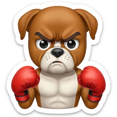angry boxer  sticker