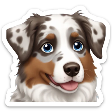 Brown&blue-eyed Merle Australian shepherd sticker