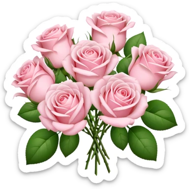 bouquet of light pink roses sticker
