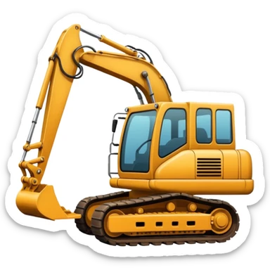 Rata en una excavadora  sticker