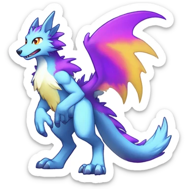  Colorful Shiny Kawaii Sergal FurSona Fakemon Full Body sticker