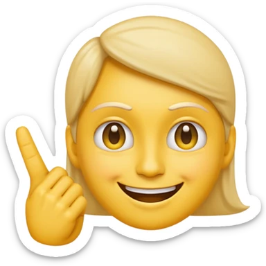 stylized emoji of a face smiling while making a finger gun gesture to its temple sticker