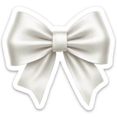 white satin bow sticker
