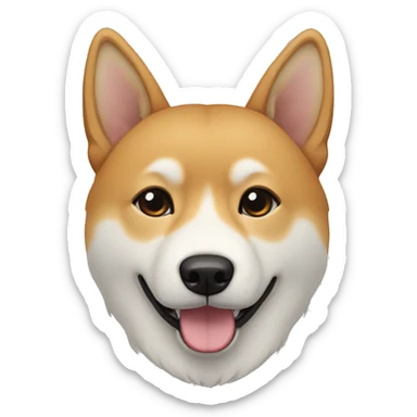 jindo dog with white whiskers on one side and black on the other side sticker