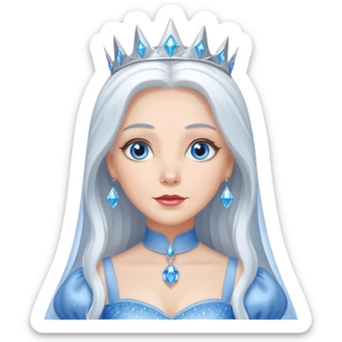 Good Witch of the North from the Wizard of Oz with long white hair, blue eyes, white outfit sticker