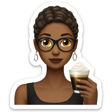 Girl with an espresso martini sticker
