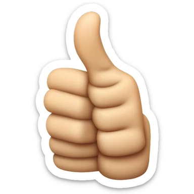 Thumbs up but the finger points forward sticker