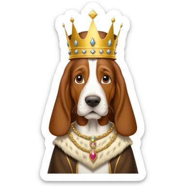Basset Hound dressed as a king sticker