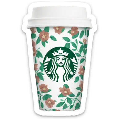 floral patterned starbucks cup sticker