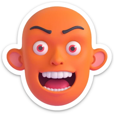 ugly face, silly and distorted sticker