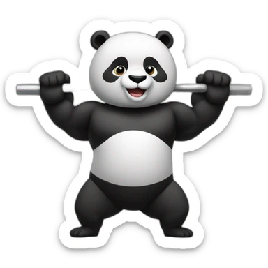Panda weightlifting  sticker