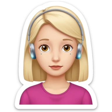 Girl with hearing aids sticker