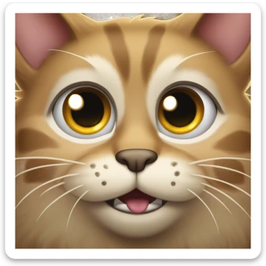 	A scared, wide-eyed cat with bristled fur, as if frightened, resembling the “scared face” emoji. sticker