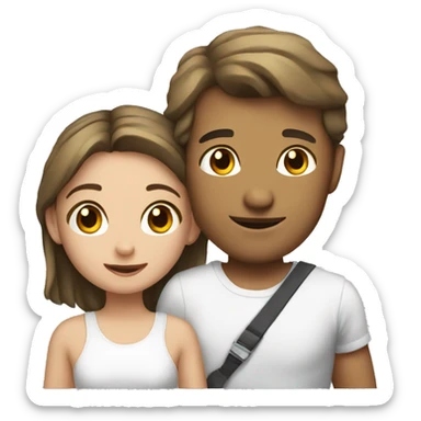 Trained man with cute girl sticker