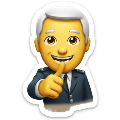 Smiling emoji with a finger gun sticker