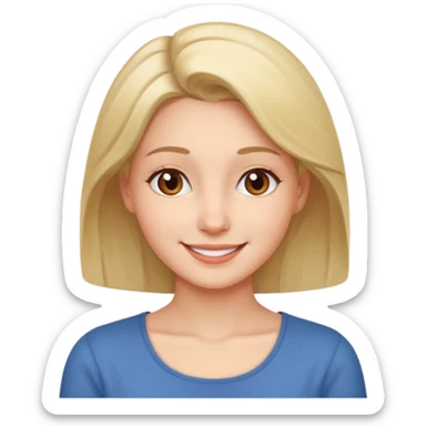 Woman tilting her head towards her shoulders, face is relaxed sticker