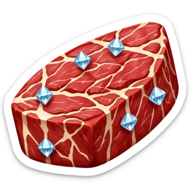 Meat with diamond textur and color sticker