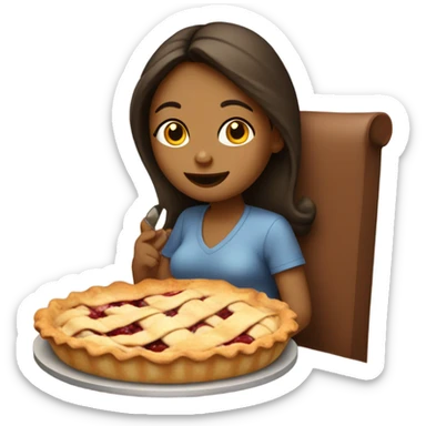Pregnant girl eating pie sticker