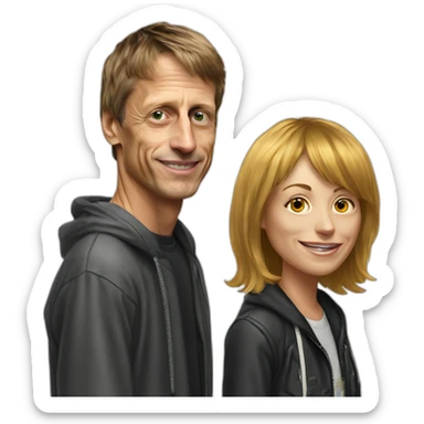 Tony Hawk and Cathy goodman sticker