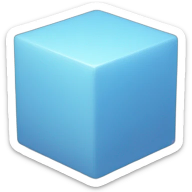 Light blue cube sticker