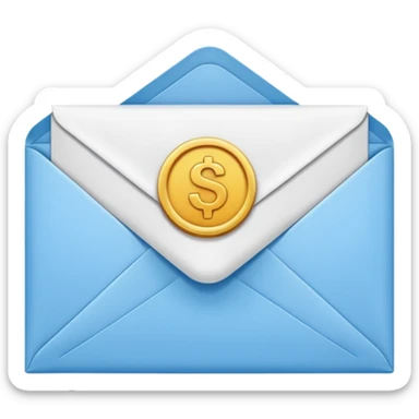 Salary enclosed in an envelope sticker