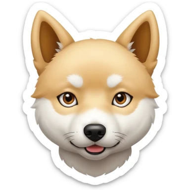 White Jindo dog has shrap face line sticker