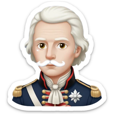 British revolutionary war soldier with white powder around his nose  sticker