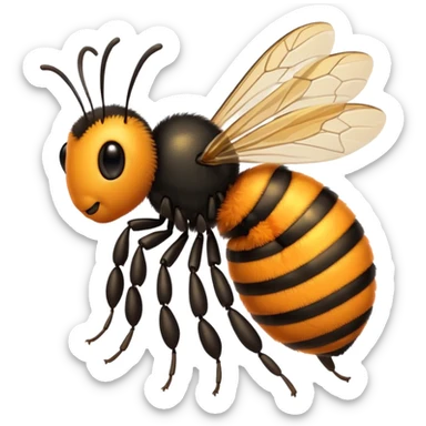 Lebah dadanya warna orange dan ekornya warna hitam  sticker