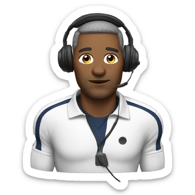 football coach with headset sticker