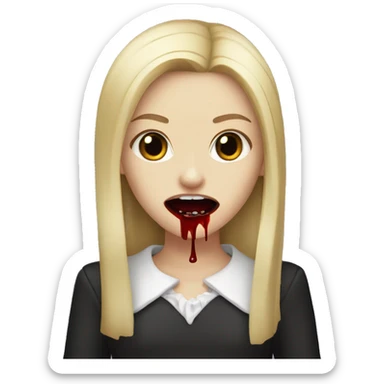 vampire blond girl with blood in her mouth sticker