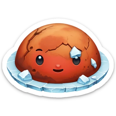 Mars with polar ice caps sticker