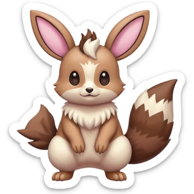 Lopunny-Buneary-Eevee-Furret-Linoone-fusion (full body) sticker