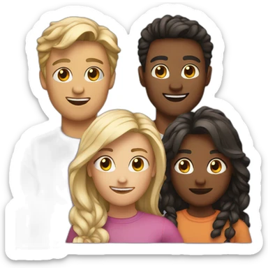 A group if four friends sticker