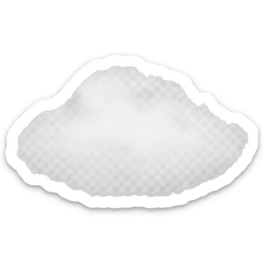 Make the mist cloud less dense, soft and airy, while keeping the transparent background. The style should remain consistent with the original image's airy and light appearance. sticker
