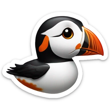 Puffin earring fish sticker
