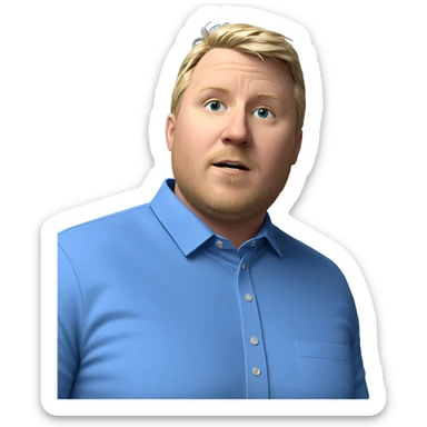 blonde boy in blue shirt sticker