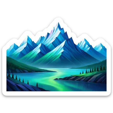 Northern Lights aesthetic mountains  sticker