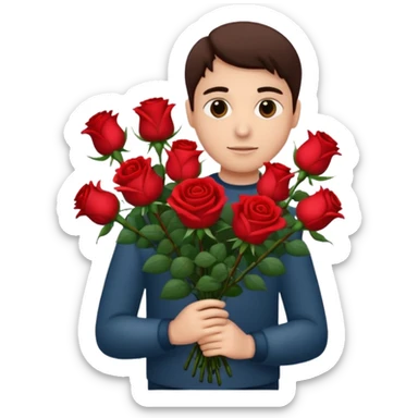 A bunch of Roses in hand sticker