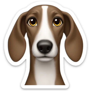 Greyhound Girl pelo liso marrón raya al lado sticker