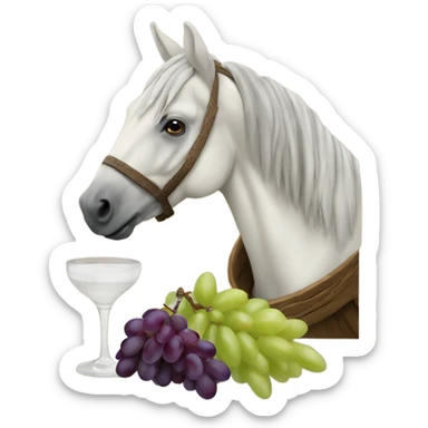 Horse with Jesus eating grapes sticker